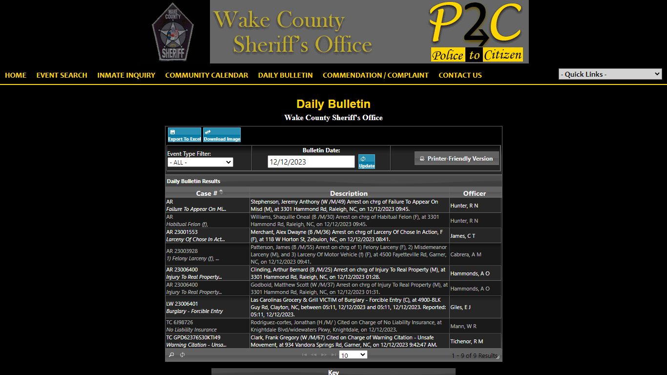 Wake County Sheriff's Office P2C